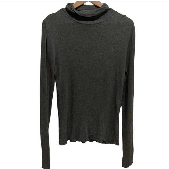 ✨Ralph Lauren Blue Tag Long Sleeve Knit Fitted Light Grey Turtleneck Sweater✨ - Picture 1 of 7